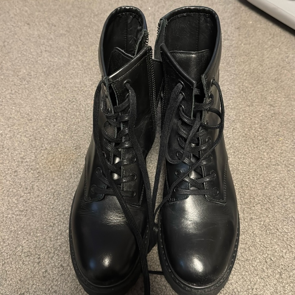 Thursday combat boots, lightly worn, size 6.5, black.